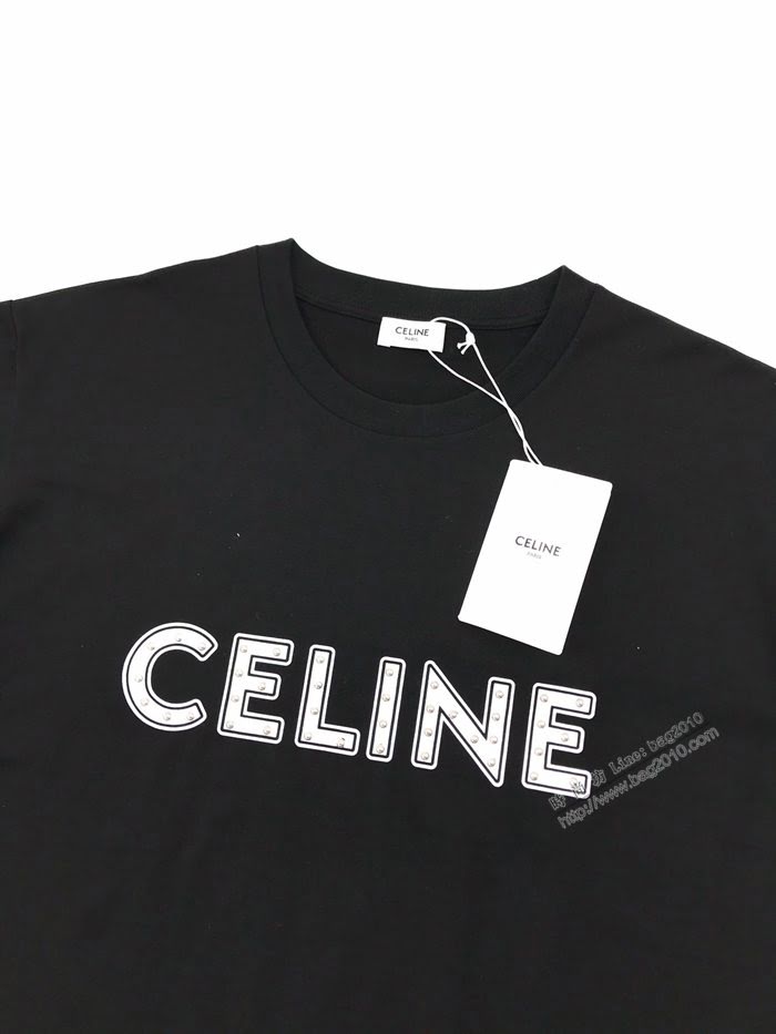 CELINE男裝 賽琳20SS膠囊系列柳丁裝飾短袖 寬鬆版型  ydi3436